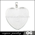 1 Inch Silver plated Heart shaped Pendant Setting, 25mm Silver Plated blank journey pendant settings
